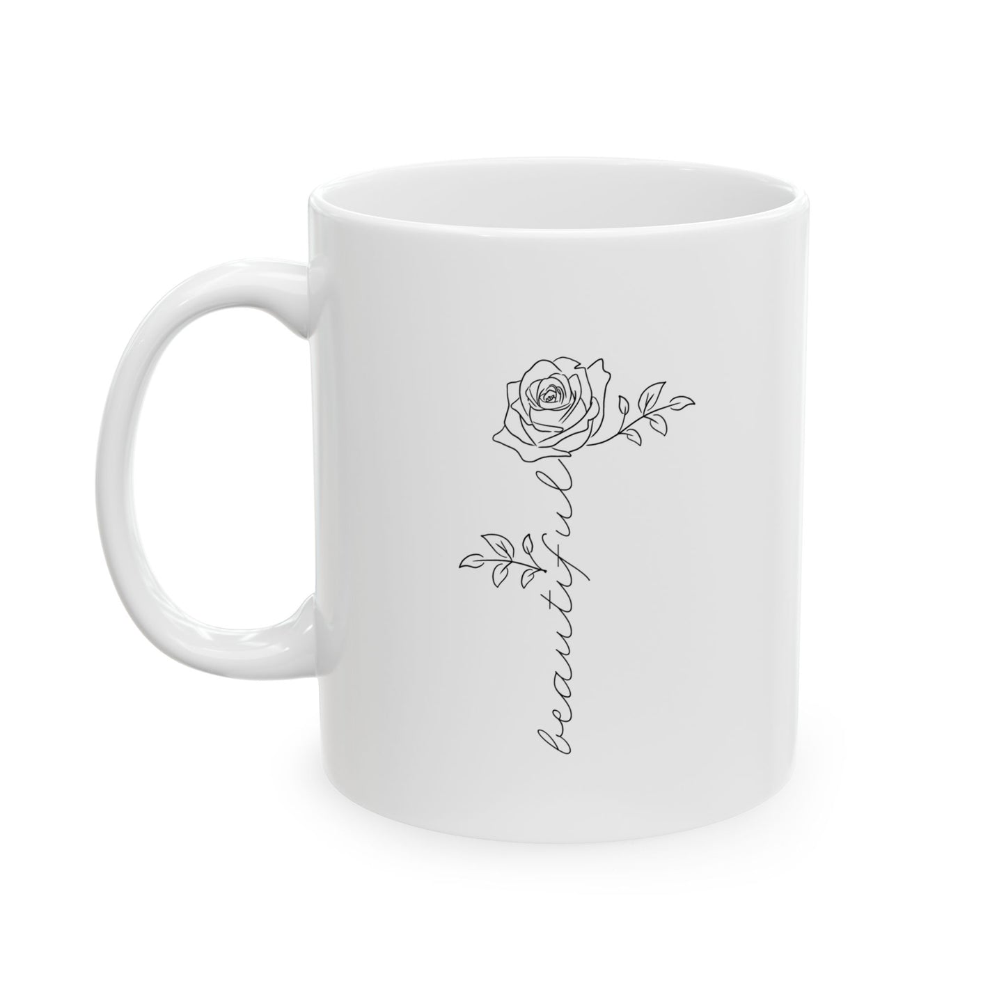 Beautiful Rose Ceramic Mug, (11oz, 15oz)